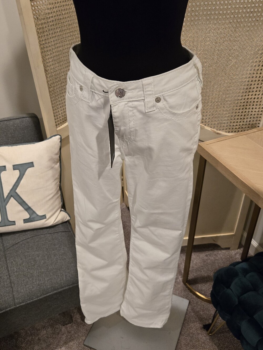 White Straight Leg Jeans